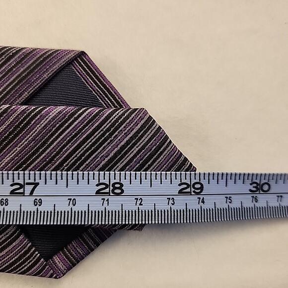 JOSEPH ABBOUD Men's 100% Silk Necktie Designer STRIPED 58x3 Purple EUC - Picture 5 of 5